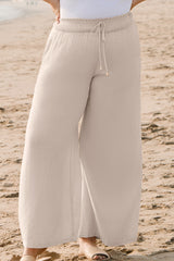 Large -size High Smocked High Summel Pants