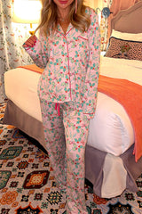 Ensemble pyjama de Noël à fleurs multicolores-A WOMAN WE LOVE