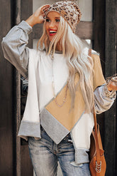 Long sleeve top with irregular hem *