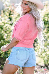 Bonbon Mom - Pull à manches courtes avec guirlandes sur le devant-A WOMAN WE LOVE