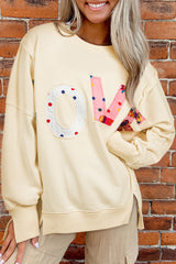Oversize graphic sweatshirt Love Patch Apricot *
