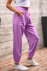 Pantalon de jogger de couleur avec cordon de serrage