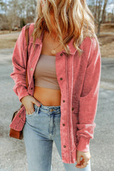 Chaqueta de bolsillo de aleta flotante vintage rojo desvaída