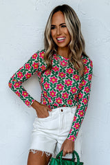 Long -sleeved stretchy flower