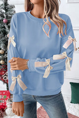 Round neck sweatshirt and drooping sleeves *