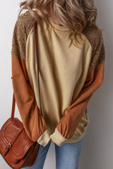 Khaki sweatshirt with drooping shoulders *