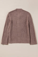 Cardigan boutonné en tricot texturé découpé en chèvre-A WOMAN WE LOVE