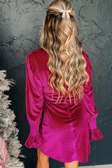 Minivet de terciopelo de color rojo y rosa rosa