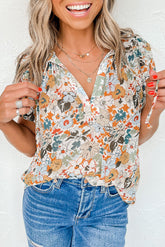 Blouse multicolore fendue à floral-A WOMAN WE LOVE