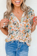 Blouse multicolore fendue à floral-A WOMAN WE LOVE