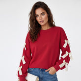 Fluge-red round-neck swallow-sleeves *