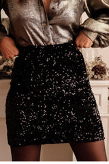 Vestir minifalda con lentejuelas negras