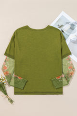 T-shirt patchwork à manches longues *