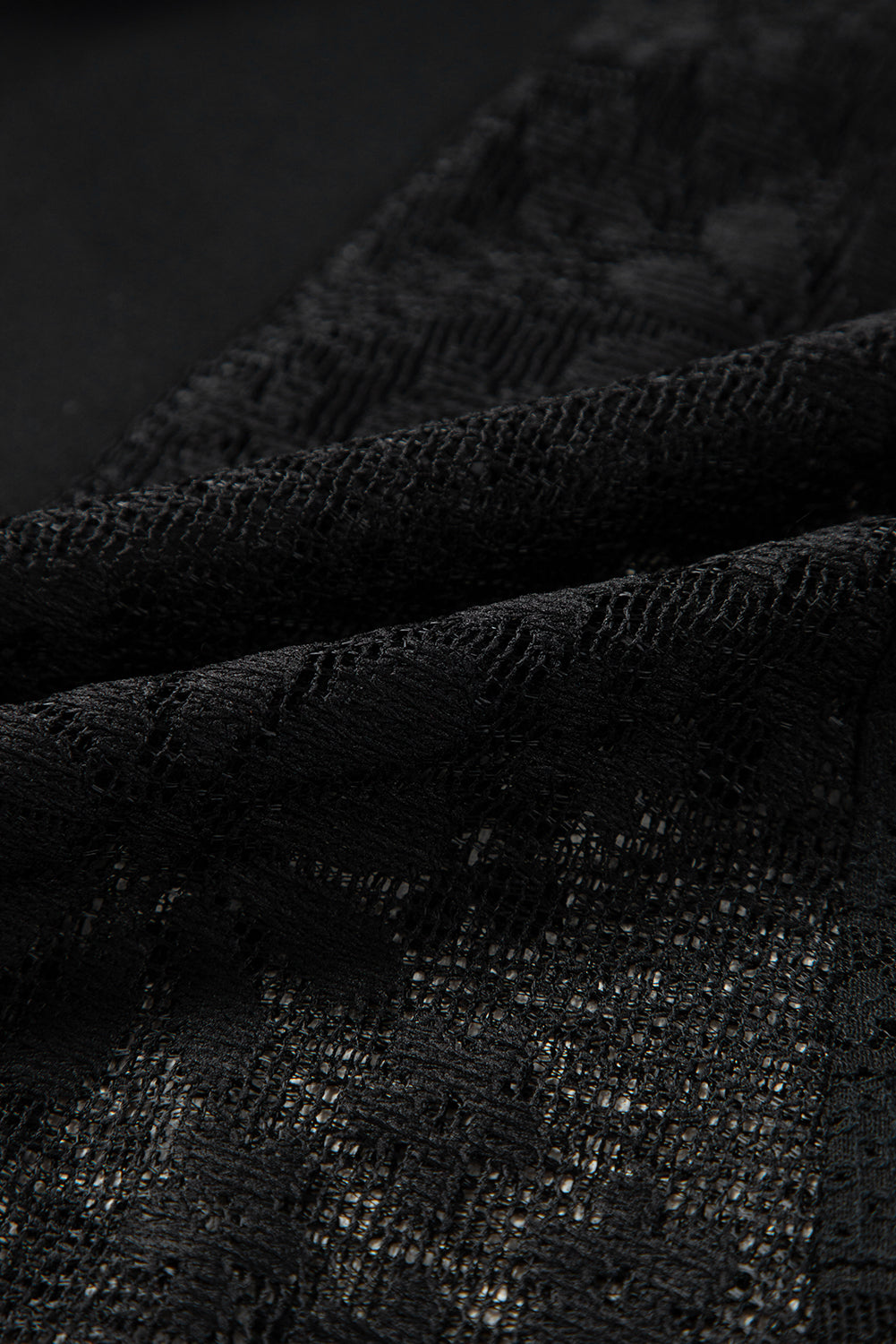 Pantalones de cintura grande y mosaicos en encaje bohemio negro * Pantalones de cintura grande y mosaicos en encaje bohemio negro *