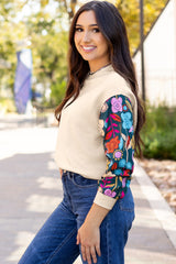 Sweat-shirt en tricot texturé blanc *