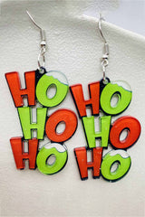 Boucles d'oreilles de Noël pendantes vertes HO HO HO-A WOMAN WE LOVE