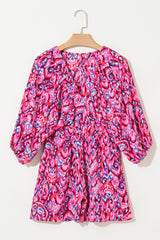 Combi-short taille haute à imprimé abstrait rose-A WOMAN WE LOVE