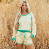 Ensemble 2 Pièces Color Block à Passepoil