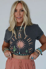 Western graphic t-shirt Western gray Rise with the Sun