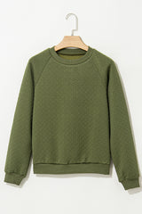 Sweatshirt with textured tunnels plain green jungle