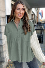 Toallel tricot y chaqueta de manga cruda de dobladillo