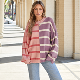 Sudadera demasiado dimensional a rayas *