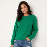 Sudadera verde no crea con manga y mangas de raglán
