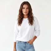 Classic plain beige crew neck sweatshirt
