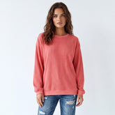 Strawberry pink corduroy oversized sweatshirt