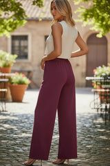 Pantalon asymétrique bordeaux