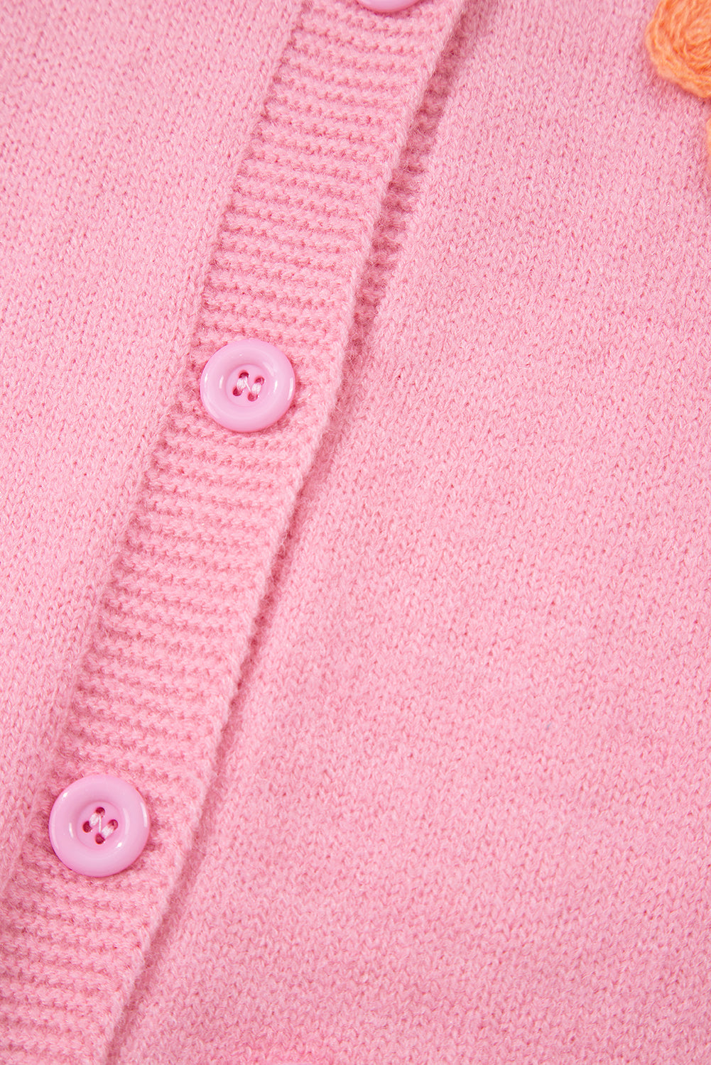Cardigan boutonné rose à motif floral *-A WOMAN WE LOVE