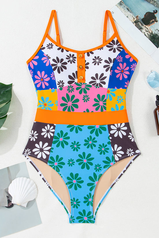 Swimsuit an orange floral part *