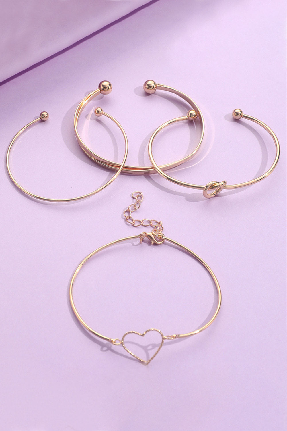 Ensemble de 4 bracelets plaqués croix géométrique Love Love