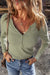 Laurel Green - Haut Slim con mangas largas y V -Neck con botones