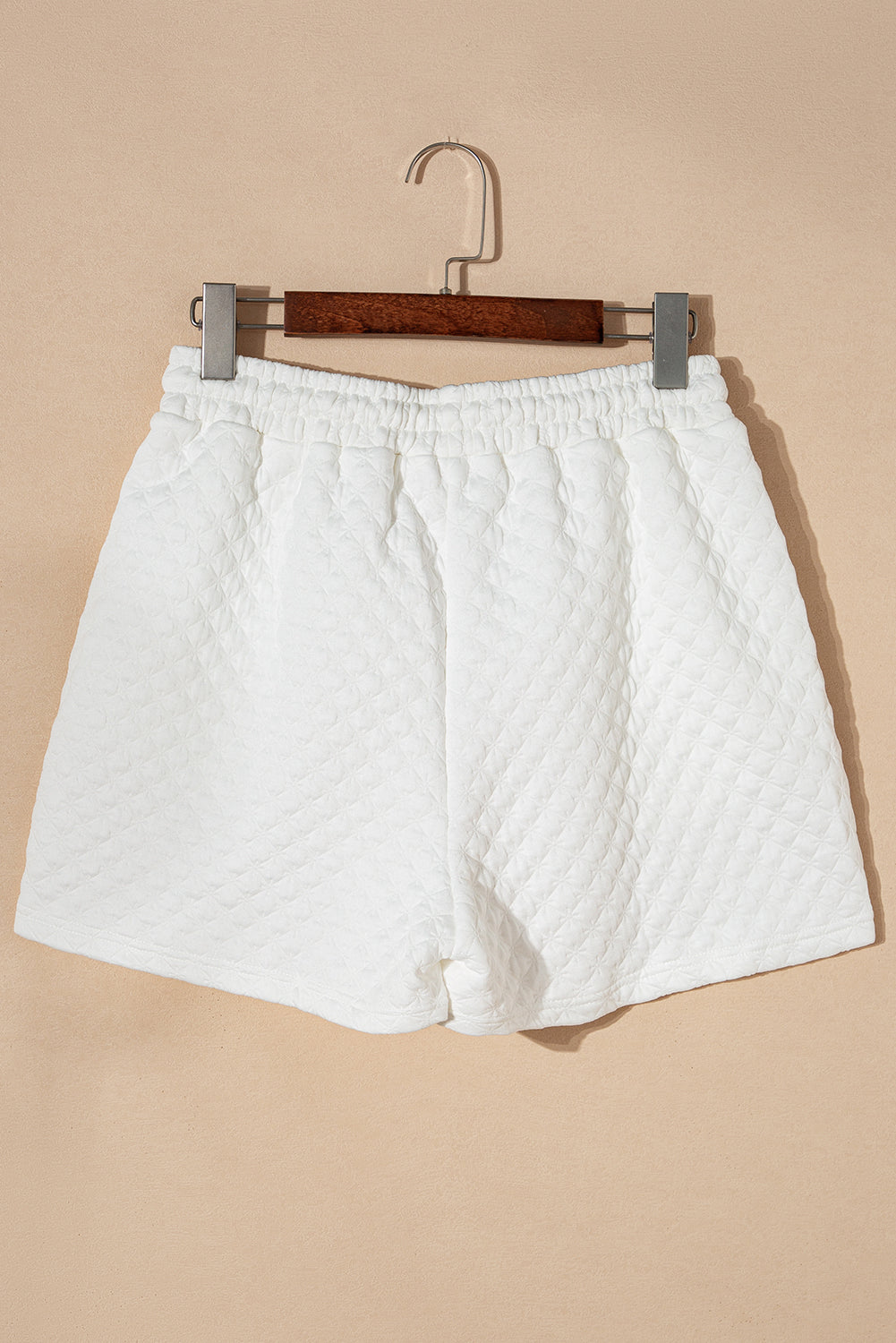 Muesca de textura blanca V cuello pantalón set