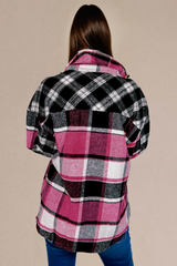 Ample black checkered jacket Color Block *