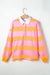 Yellow striped polo neck sweatshirt