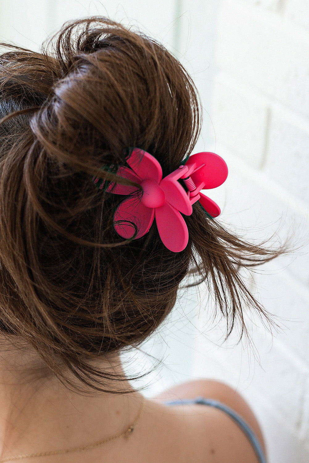 Pince à cheveux fleur rose