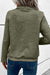 Green-green laurel green knitting sweatshirt with kangaroo pocket