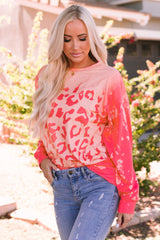 Bleached Pink Cheetah Print Sweatshirt
