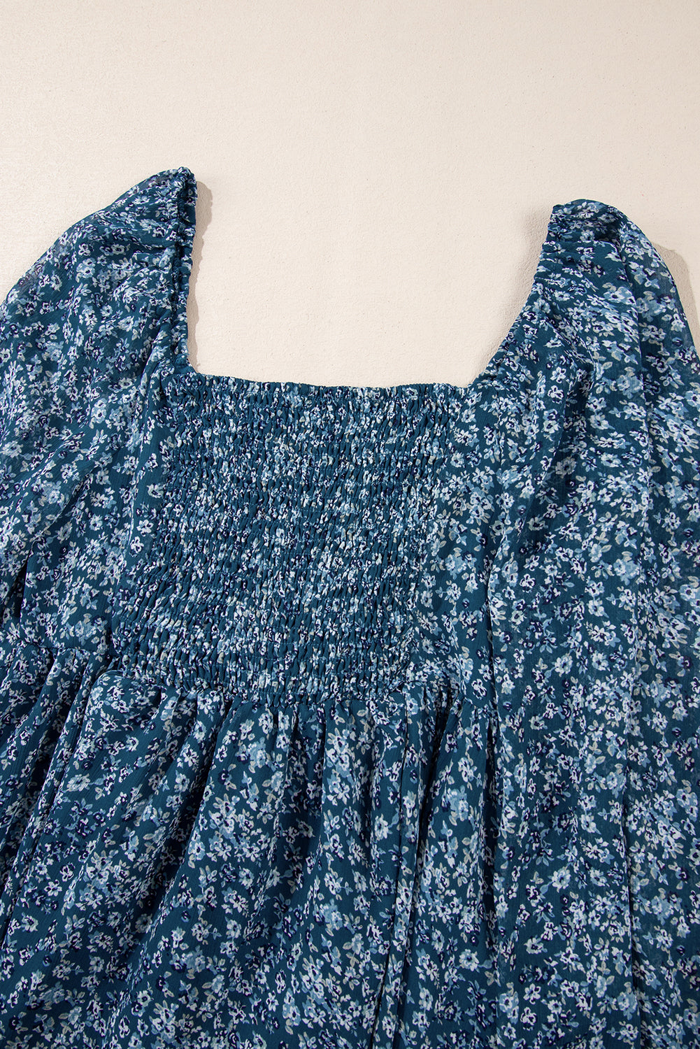 Blue mini-red-printed and heart collar *