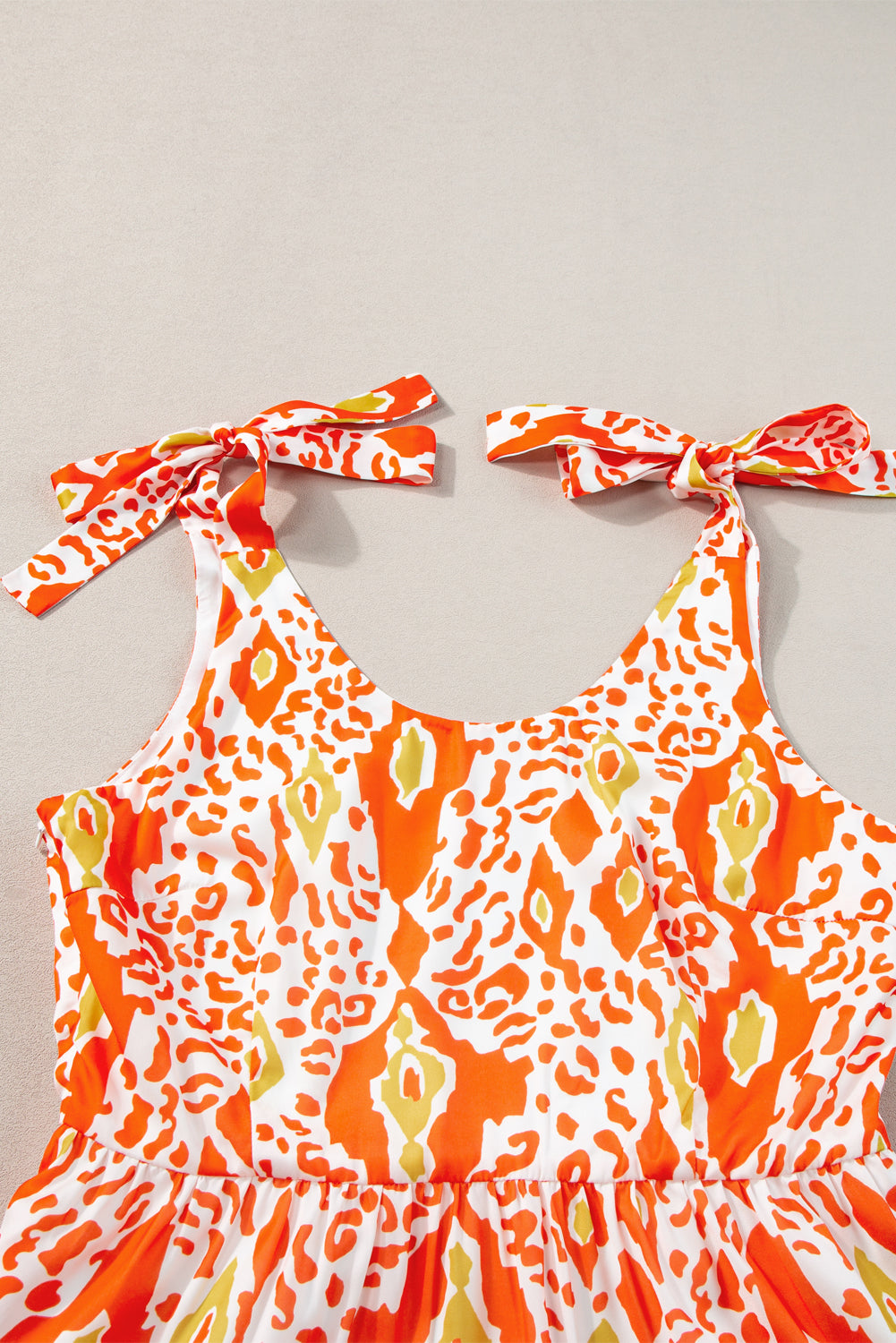 Straps de naranja con correas de leopardo Vestido de bloqueo