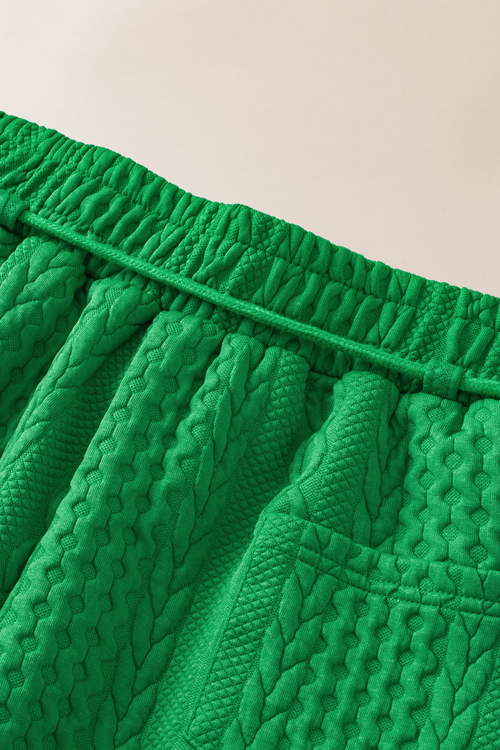 Trime de contraste vert Trim Shorts texturés