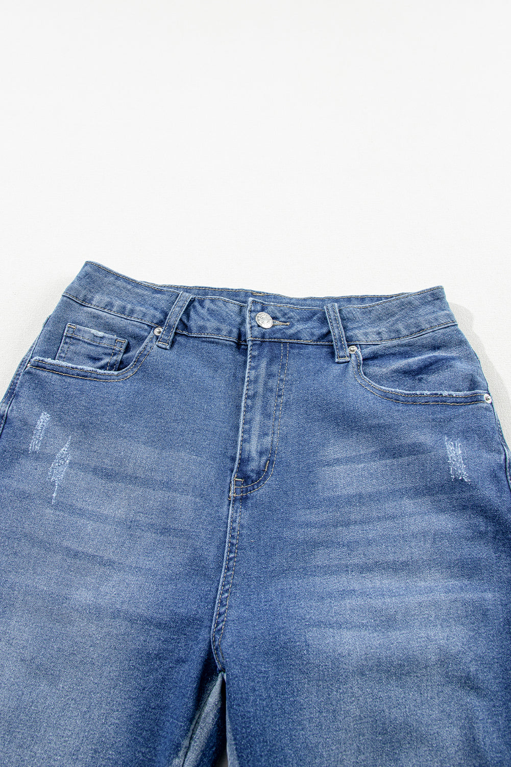 Jean Skinny Effiloche Light blue with ankle