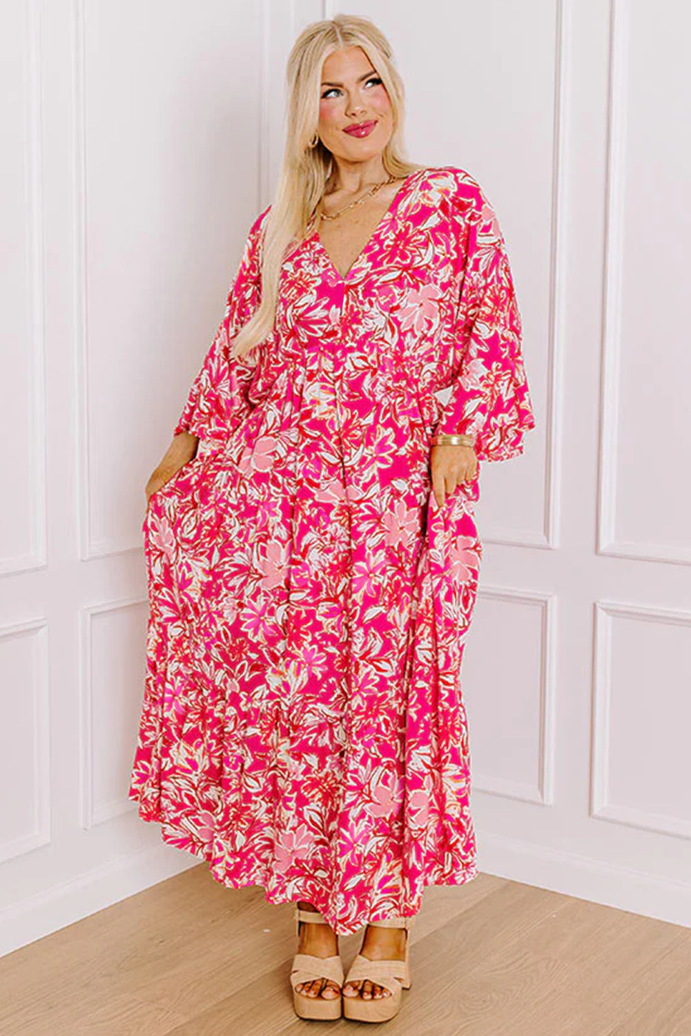 Robe Longue Florale Grande Taille *