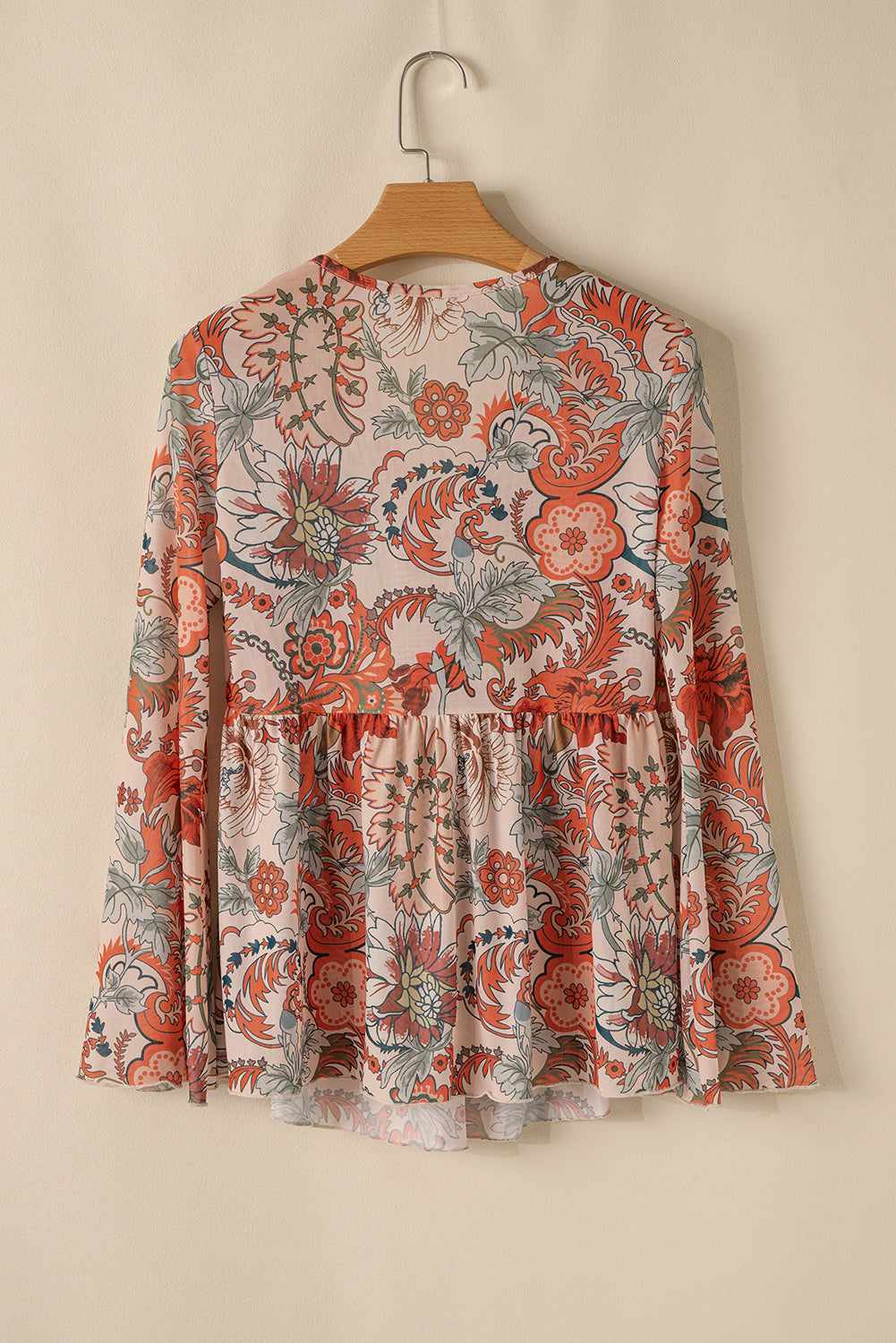 Chemisier orange à imprimé floral et col en V *-A WOMAN WE LOVE