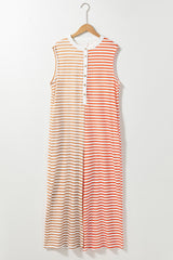 Combinaison sur-dimensionnée à rayures orange *-A WOMAN WE LOVE