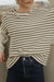 Black Striped Patchwork Long Sleeve Loose T-Shirt