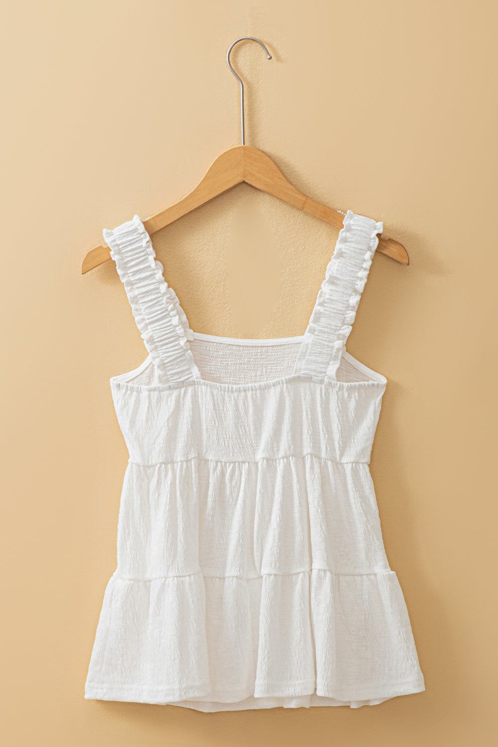 Débardeur babydoll blanc froissé *-A WOMAN WE LOVE