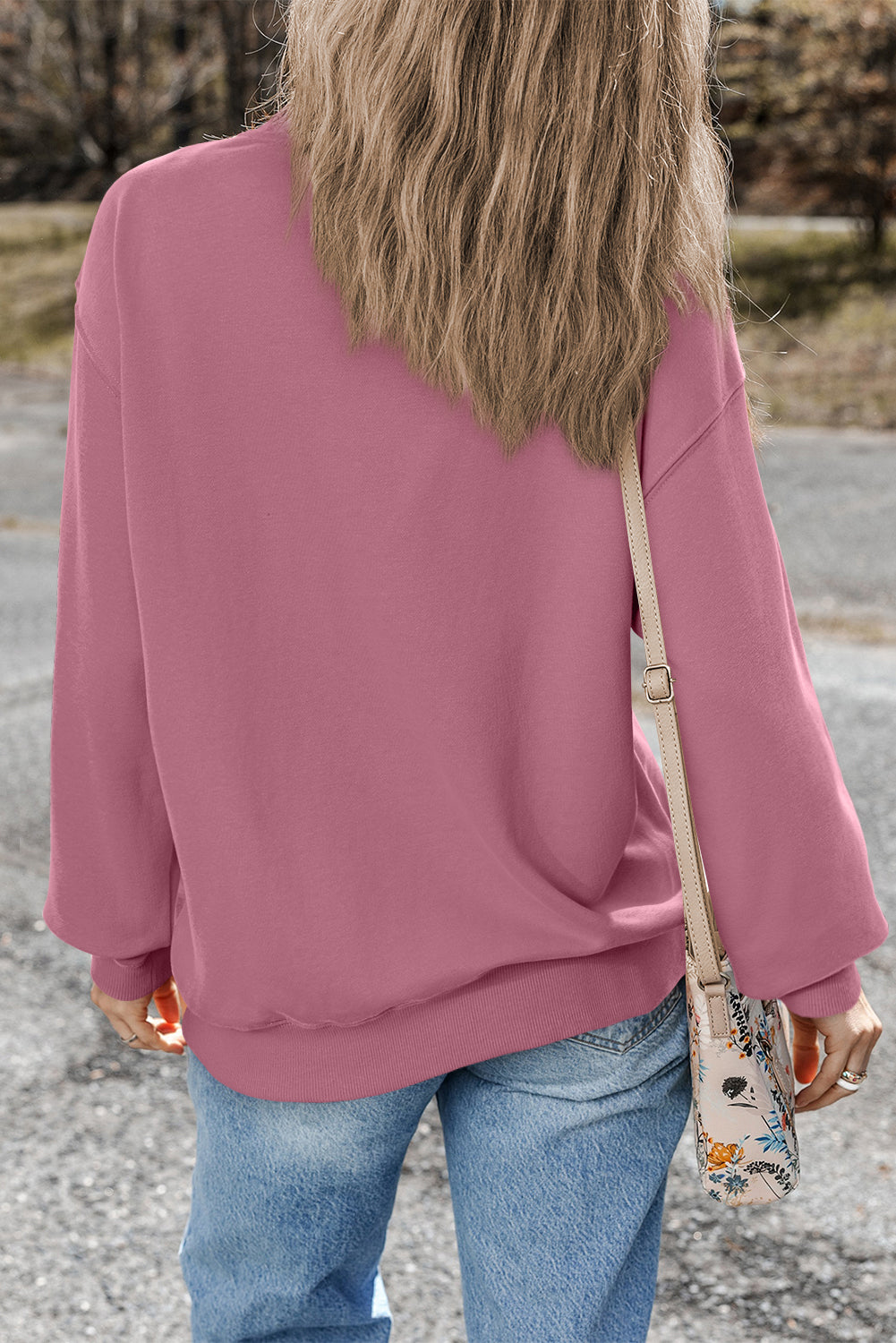 Valériane plain crew neck sweatshirt with dropped shoulders